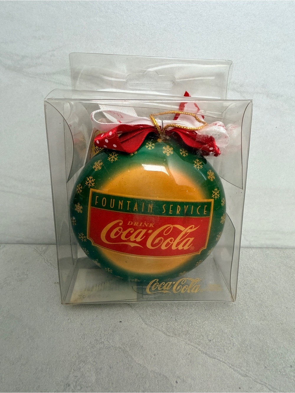 Set Of 2 “Fountain Service” Drink Coca Cola Coke Christmas Tree Ornaments